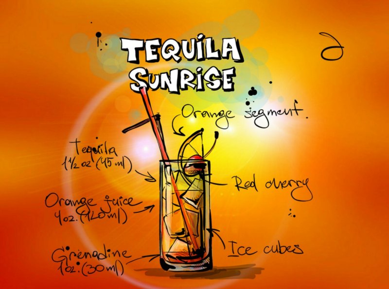 tequila sunrise receta
